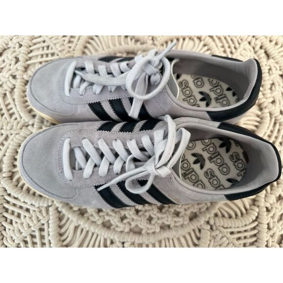 Adidas Gray Suede and Black Classic Stripe GUAM Edition Sneakers Size 6 - Picture 2 of 7